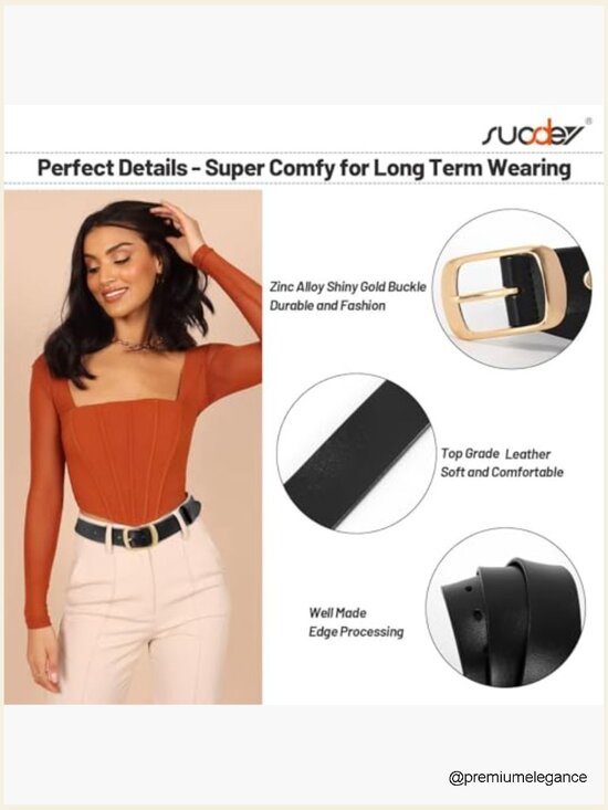 3 Pack Leather Waist Belts For Women Elegant Buckle 1.3\